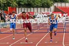 Junior boys 80 metres hurdles, 2015 English Schools Track and Field Champs., Gateshead Stadium. Photo: David T. Hewitson/Sports for All Pics